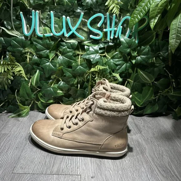 Taos Respect Womens Size 9 Taupe Leather Mid Zip Up Casual Hiking, Sneakers - Picture 4 of 10